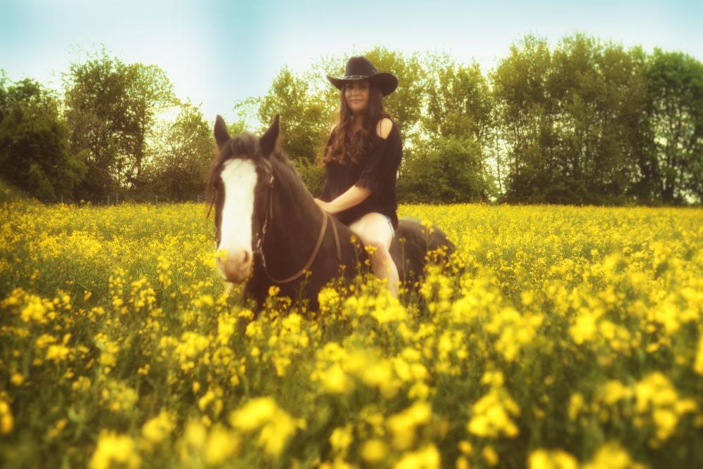 Pferdefotoshootings Mensch und Tier Tierfotos Tierfotografen Pferdefoto Fotos im Rapsfeld